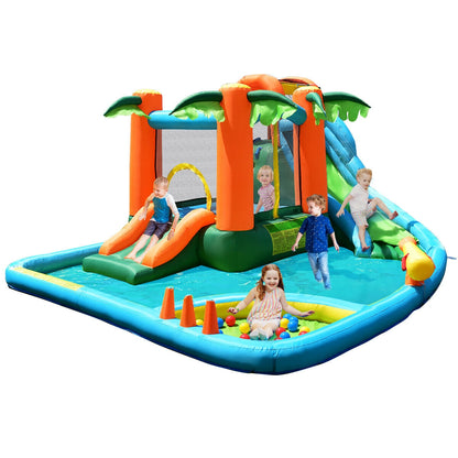 7-in-1 Inflatable Slide Bouncer with Two Slides