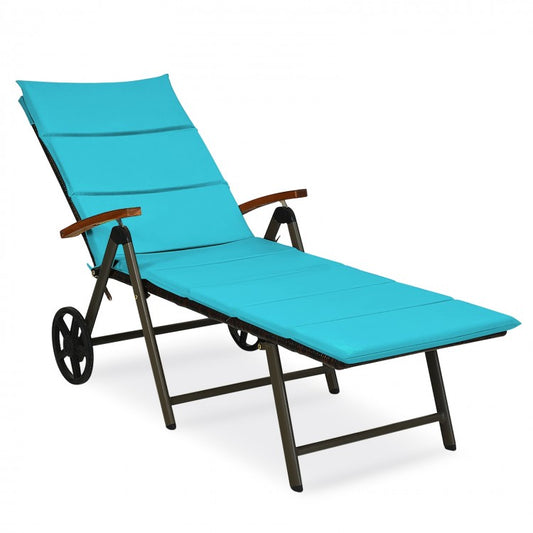 Outdoor Chaise Lounge Chair Rattan Lounger Recliner Chair