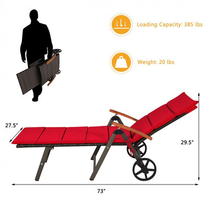 Chaise longue d'extérieur en rotin