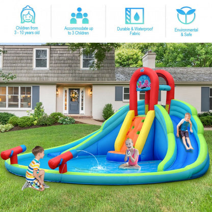 Kids Inflatable Water Slide Bounce House with Carrying Bag Without Blower