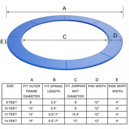 Trampoline de sécurité étanche de 10 pieds avec housse à ressort pour extérieur/intérieur