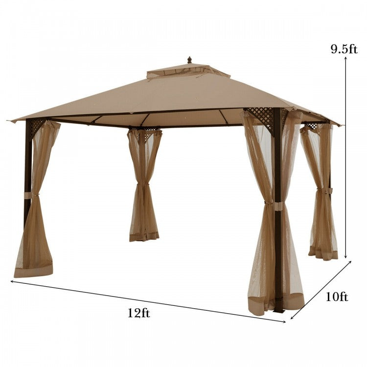 12’ x 10’Outdoor Double Top Patio Gazebo