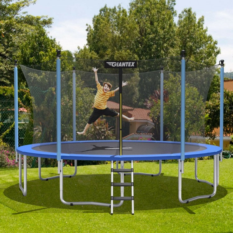 14 ft Trampoline Combo Bounce with Ladder and Enclosure Net