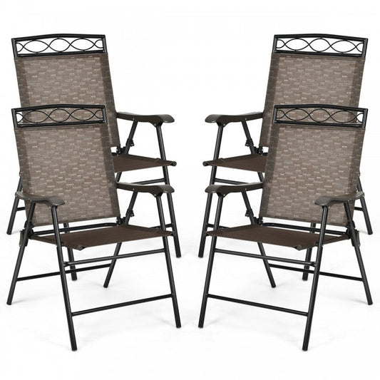 Lot de 4 chaises pliantes pour patio