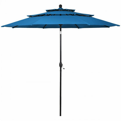 Parasol d'extérieur à 3 niveaux de 10 pieds avec double ventilation