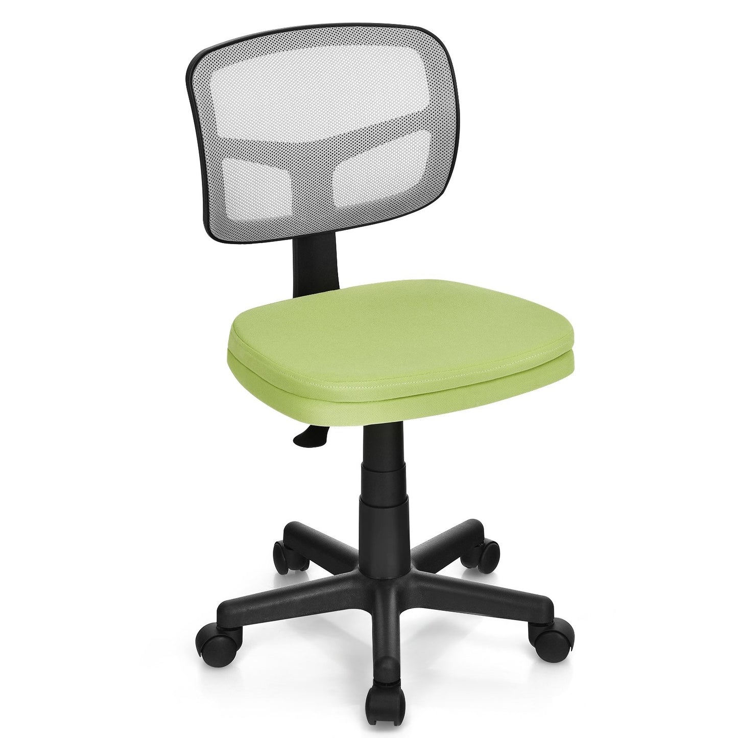 Armless Computer Chair with Height Adjustment and Breathable Mesh for Home Office