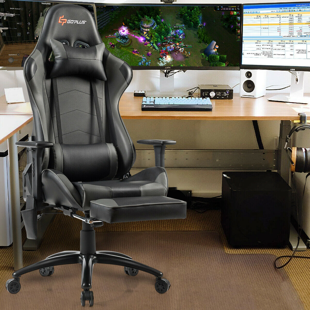 Ergonomic High Back PU Leather Massage Gaming Chair