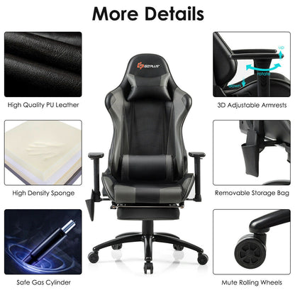 Ergonomic High Back PU Leather Massage Gaming Chair