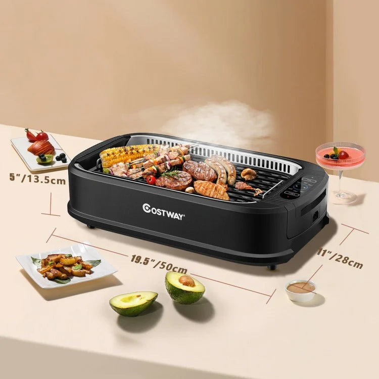 Barbecue électrique portable sans fumée avec extracteur de fumée turbo