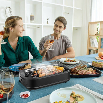 Barbecue électrique portable sans fumée avec extracteur de fumée turbo