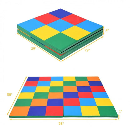 Tapis de jeu en mousse pour tout-petits de 58 pouces Tapis de sol d'activité pliable pour bébé