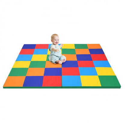 Tapis de jeu en mousse pour tout-petits de 58 pouces Tapis de sol d'activité pliable pour bébé