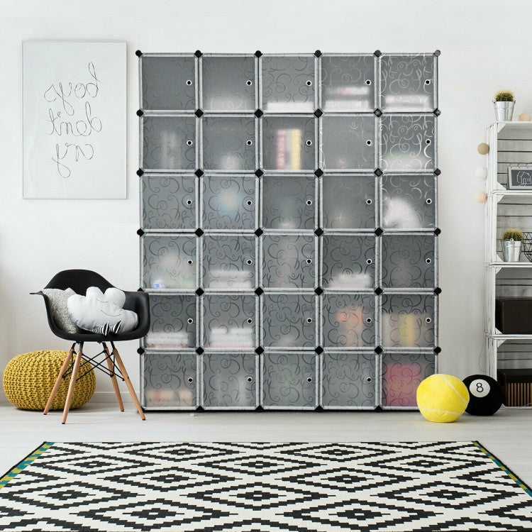 DIY 30 Cube Portable Closet Clothes Wardrobe Cabinet