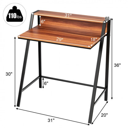 Bureau d'ordinateur à 2 niveaux pour ordinateur portable, table d'étude, d'écriture, poste de travail à domicile, nouveau