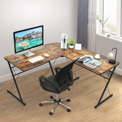 59 Inch L-Shaped Desk Corner Computer Desk with Round Corner