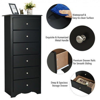 6 Drawers Chest Dresser Clothes Storage Bedroom Furniture Cabinet