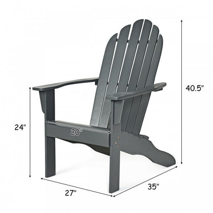 Chaise Adirondack d'extérieur en bois d'acacia au design ergonomique - Gris