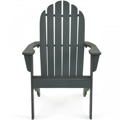 Chaise Adirondack d'extérieur en bois d'acacia au design ergonomique - Gris