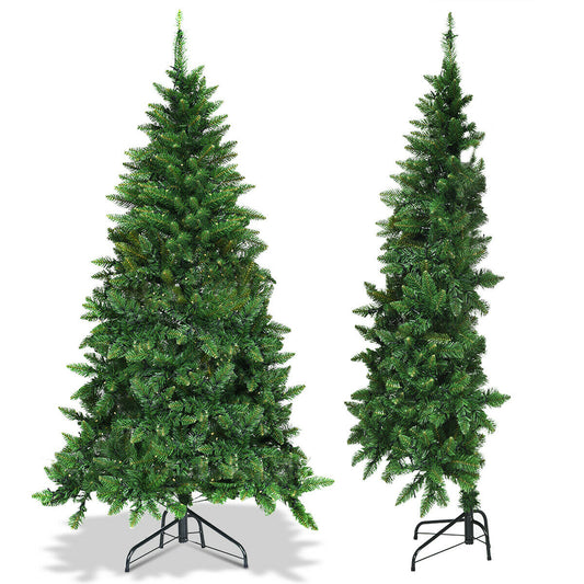 Pre-Lit Artificial Half National Christmas Tree with 8 Flash Modes-5 ft