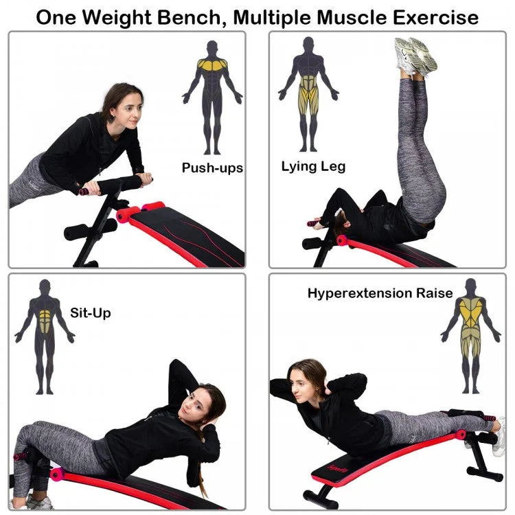 Banc de musculation pliable, planche à abdominaux réglable, banc incliné d'entraînement