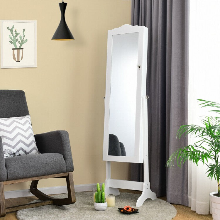 Armoire à bijoux verrouillable avec miroir, boîte de rangement pour organisateur d'armoire