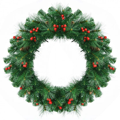 24 Inch Pre-lit Artificial Spruce Christmas Wreath