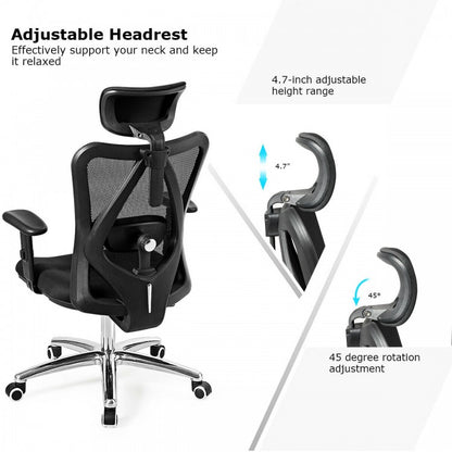 Adjustable Height Mesh Swivel High Back Office Chair