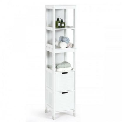 5-Tier Multifunctional  Bathroom Floor Cabine Storage with 2 Drawers