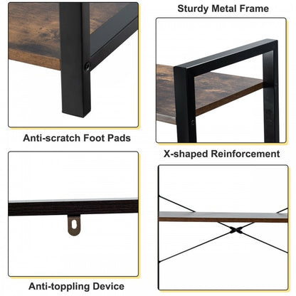 4-Tier Bookshelf Industrial Bookcase Plant Flower Stand