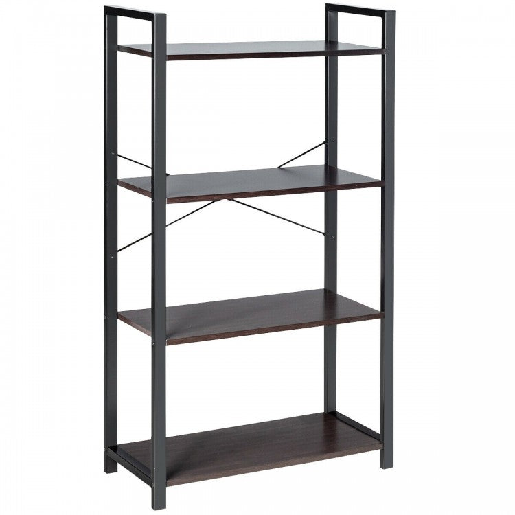 4-Tier Bookshelf Industrial Bookcase Plant Flower Stand