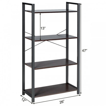 4-Tier Bookshelf Industrial Bookcase Plant Flower Stand