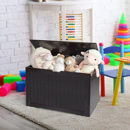 Coffre à jouets en bois avec couvercle rabattable