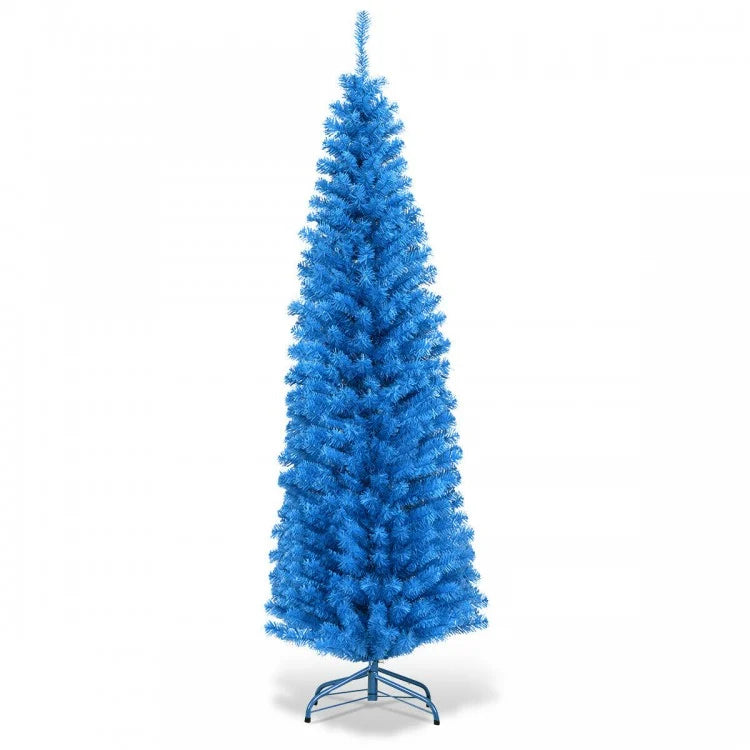 6 Feet Unlit Artificial Christmas Halloween Pencil Tree with Metal Stand