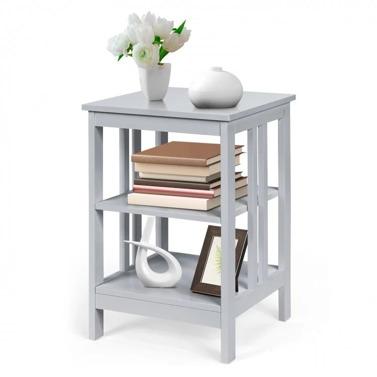 3-tier Side Table Nightstand with Stable Structure