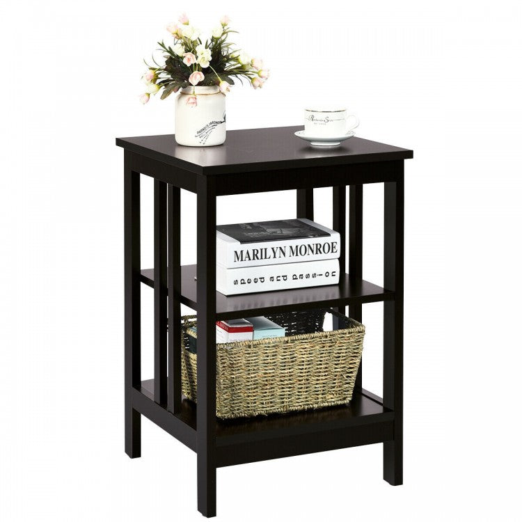 3-tier Side Table Nightstand with Stable Structure