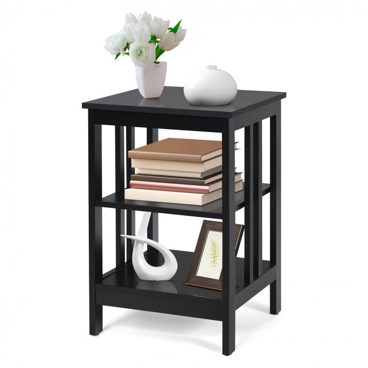 3-tier Side Table Nightstand with Stable Structure