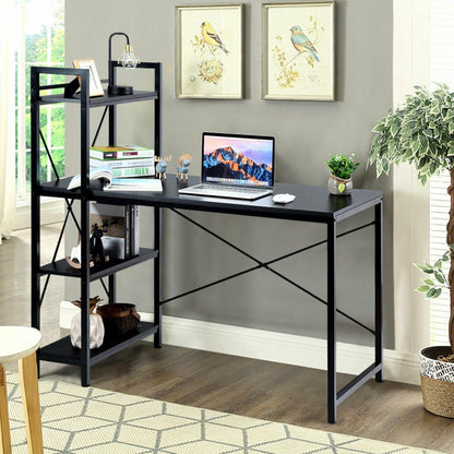 47.5 Inch Writing Study Computer Desk with 4-Tier Shelves