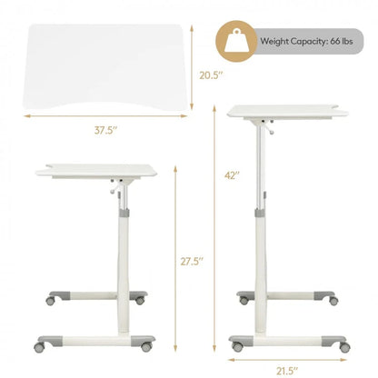 Bureau d'ordinateur réglable en hauteur Table roulante assis-debout