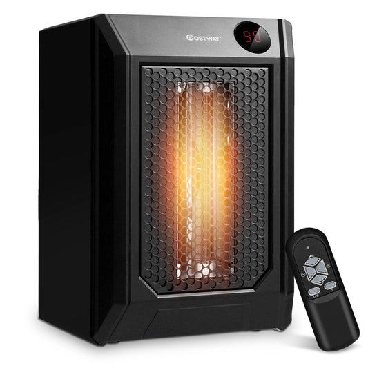 1500 W Remote Control Portable Electric Digital Quartz Space Heater-Black