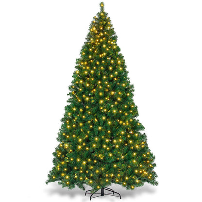 Sapin de Noël artificiel en PVC pré-éclairé de 9 pieds avec 700 lumières LED