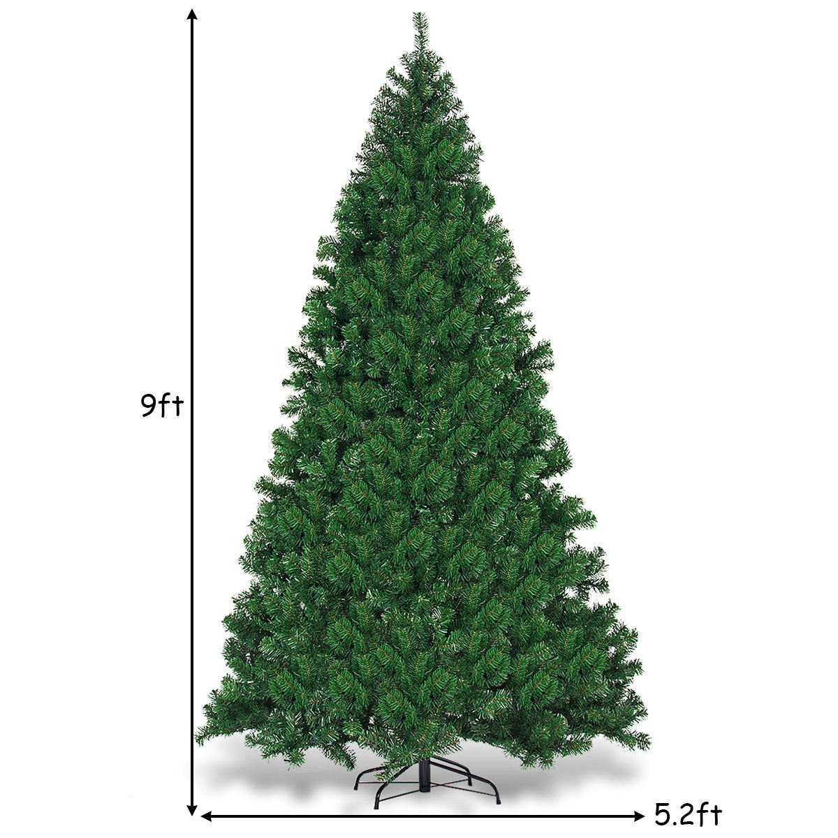 Sapin de Noël artificiel en PVC pré-éclairé de 9 pieds avec 700 lumières LED