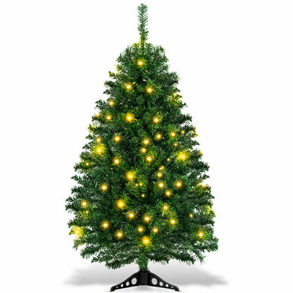 Sapin de Noël artificiel de table de 4 pieds avec lumières LED