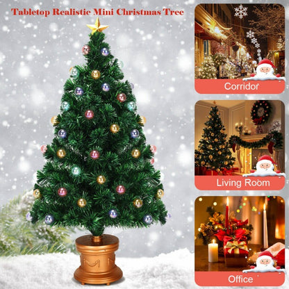 3/4 Feet Pre-Lit Fiber Optical Firework Christmas Tree