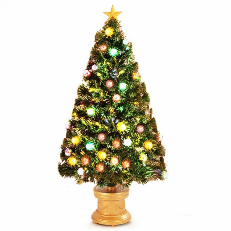 3/4 Feet Pre-Lit Fiber Optical Firework Christmas Tree