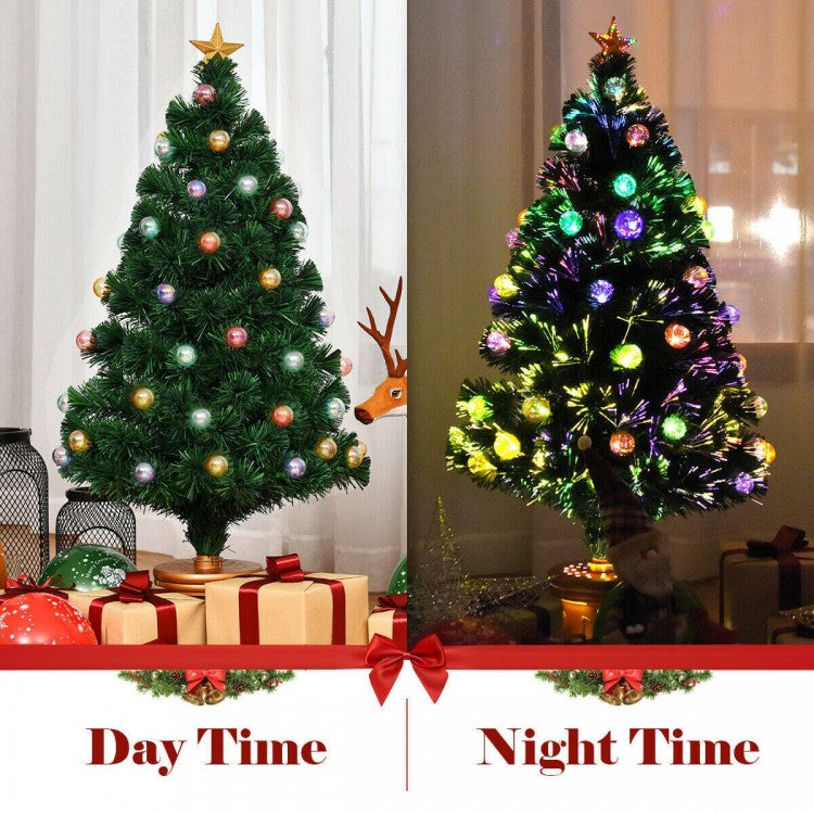 3/4 Feet Pre-Lit Fiber Optical Firework Christmas Tree