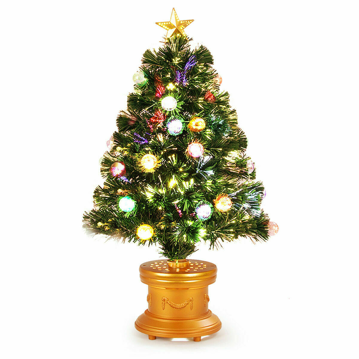 3/4 Feet Pre-Lit Fiber Optical Firework Christmas Tree