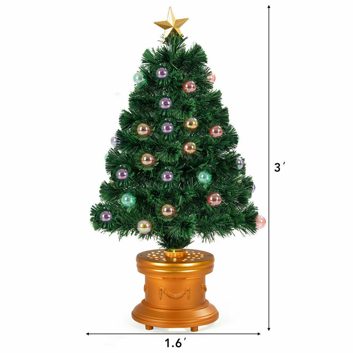 3/4 Feet Pre-Lit Fiber Optical Firework Christmas Tree