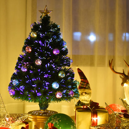 Sapin de Noël illuminé en fibre optique avec feux d'artifice de 3/4 pieds