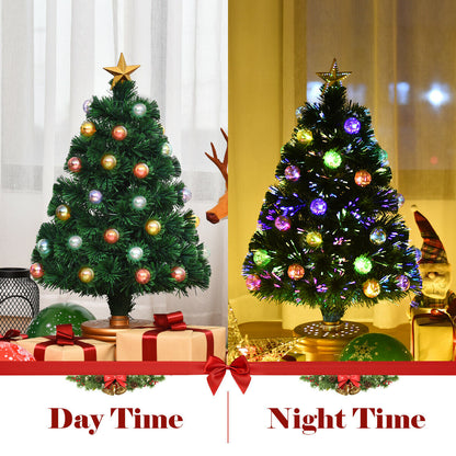 3/4 Feet Pre-Lit Fiber Optical Firework Christmas Tree