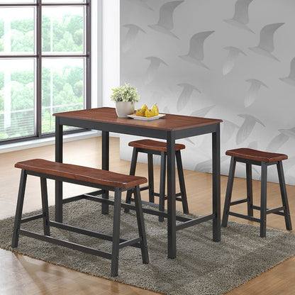 4 pcs Solid Wood Counter Height Dining Table Set